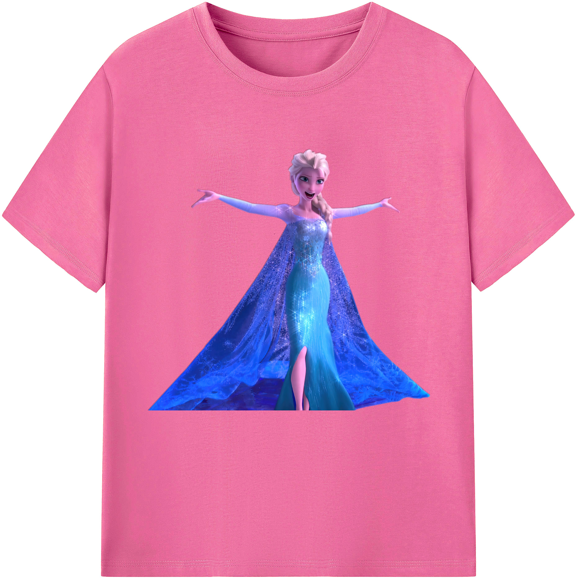 （画像用） アナと雪の女王 アンナ エルサ Frozen Anna Elsa レディースカジュアルプリントTシャツ（綿100％）